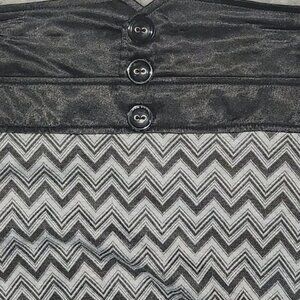 Grey/Black Chevron Print High Waist Knee Length Pencil Skirt Size M